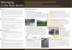 The Experiences of Young East Berliners in the Reunified Berlin