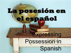 La posesi&oacute;n en el espa&ntilde;ol
