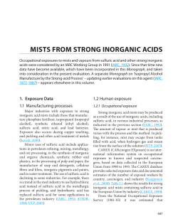 mists from strong inorganic acids