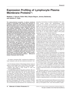 Expression Profiling of Lymphocyte Plasma Membrane Proteins* DS