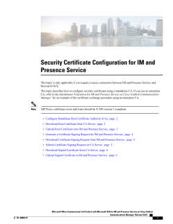 Security Certificate Configuration for IM and Presence Service
