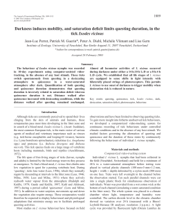 Darkness induces mobility, and saturation deficit limits questing