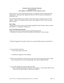 Exercise 4 - Weathering, Erosion and