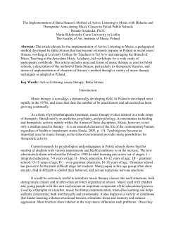 The Implementation of Batia Strauss`s Method of Active Listening to