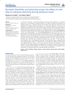 Syntactic flexibility and planning scope: the effect of verb bias on
