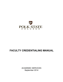 faculty credentialing manual