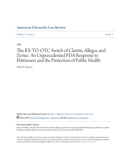 The RX-TO-OTC Switch of Claritin, Allegra, and Zyrtec