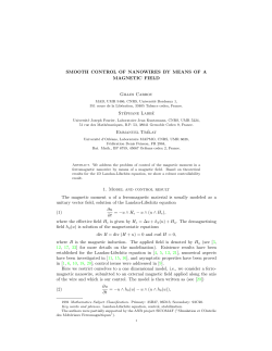 smooth control of nanowires by means of a magnetic field