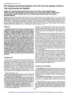 DNA Damage-associated Dysregulation of the Cell Cycle and