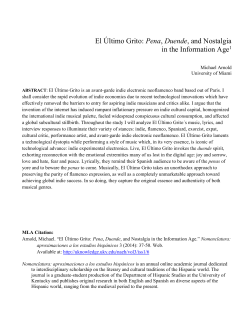 El &Atilde;ıltimo Grito: Pena, Duende, and Nostalgia in the