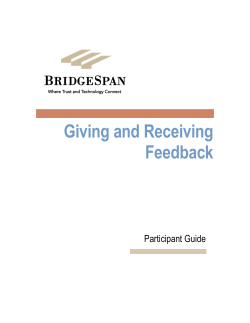 Giving and Receiving Feedback
