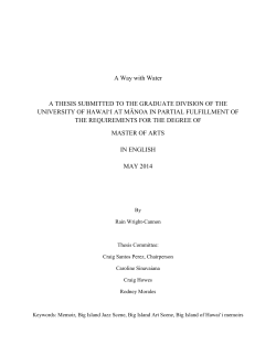 A Way with Water A THESIS SUBMITTED TO THE