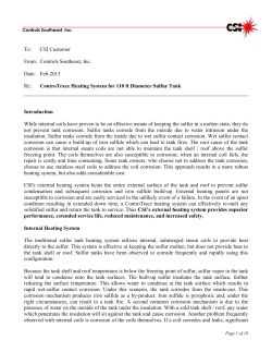 Case Study - Sulfur Tank Heating