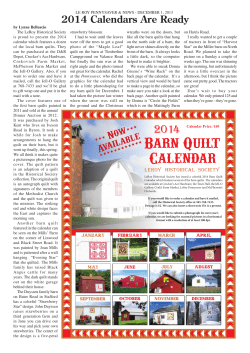 Barn Quilt Calendar - LeRoy Historical Society