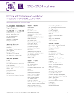 2015&ndash; 2016 Fiscal Year - Pancreatic Cancer Action Network