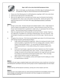 Rigor is NOT a Four-Letter Word Staff Development Guide (Note: As