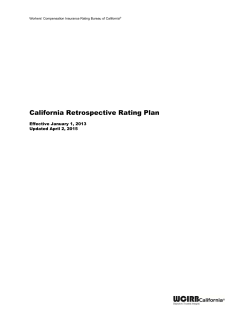 California Retrospective Rating Plan