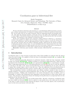 Coordination game in bidirectional flow