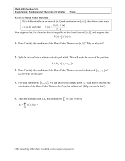Fundamental Theorem of Calculus