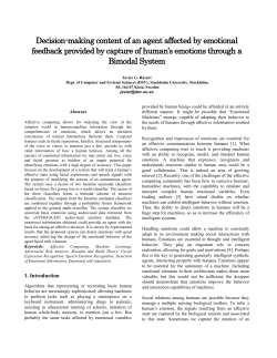 Decision-making content of an agent affected by emotional feedback