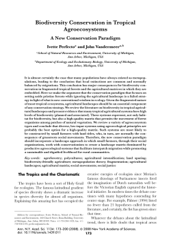 Biodiversity Conservation in Tropical Agroecosystems
