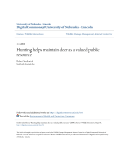 Hunting helps maintain deer as a valued public resource