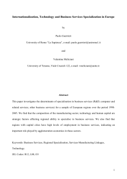 The production and internationalisation of services in Europe