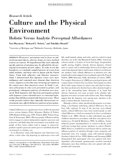 Culture and the physical environment: Holistic versus analytic