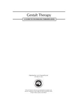 Gestalt Therapy - Counselling Connection