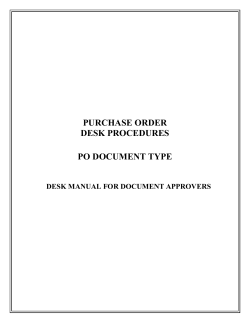 purchase order desk procedures po document type