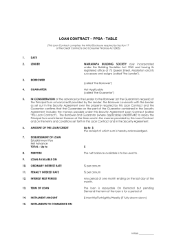 loan contract &ndash; ppsa - table