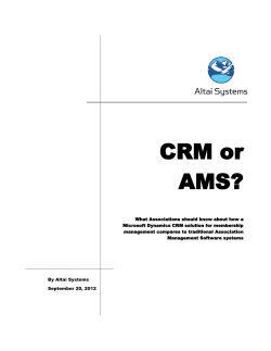 CRM or AMS? - Altai Systems