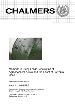 Methods to Study Foliar Penetration of Agrochemical Active and the