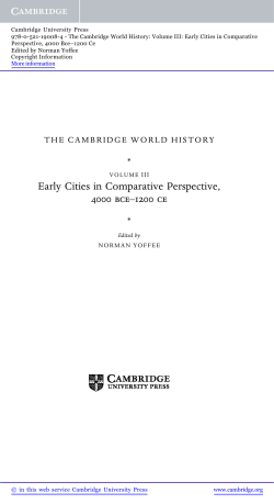 Early Cities in Comparative Perspective, 4000 bce&ndash;1200 ce