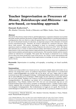 Teacher Improvisation as Processes of Mosaic, Kaleidoscope and