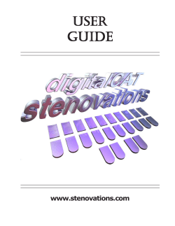 USER GUIDE - Stenovations