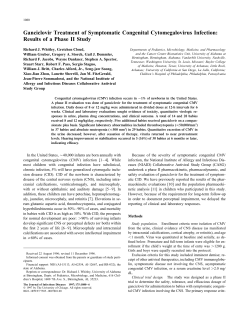 Ganciclovir Treatment of Symptomatic Congenital Cytomegalovirus