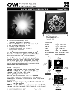 GAM SX4 6-Gobo Tray Spec Sheet