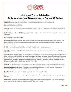 Common Terms Related to Early Intervention