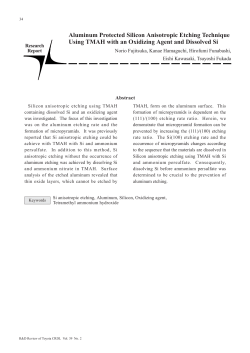 Aluminum Protected Silicon Anisotropic Etching Technique Using