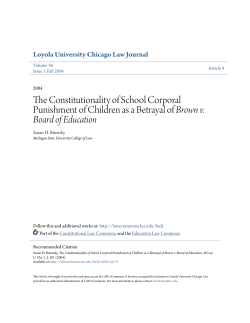 The Constitutionality of School Corporal