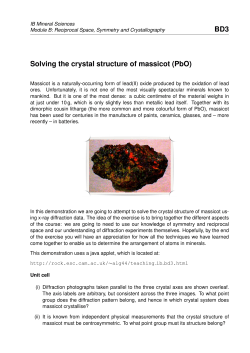 BD3 Solving the crystal structure of massicot (PbO)