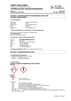 SAFETY DATA SHEET 107550-Iron(II) chloride tetrahydrate