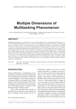 Multiple Dimensions of Multitasking Phenomenon