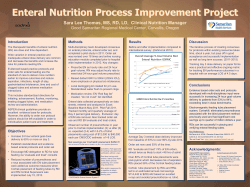 Enteral Nutrition Process Improvement Project