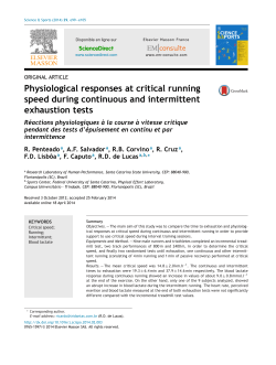 Physiological responses at critical running speed during - G-SE