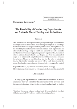 e Possibility of Conducting Experiments on Animals. Moral