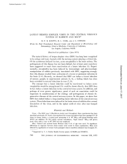 LATENT HERPES SIMPLEX VIRUS IN THE CENTRAL NERVOUS