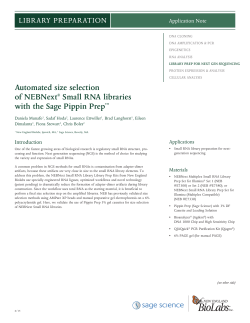 Automated size selection of NEBNext&reg; Small RNA libraries with the