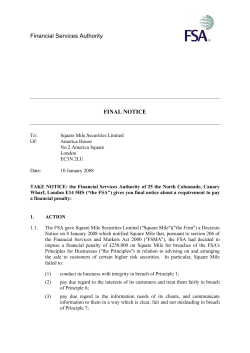 Final notice: Square Mile Securities Limited